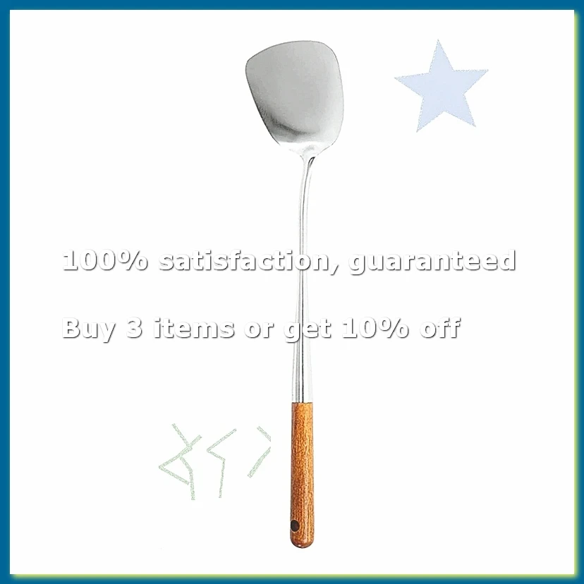 Wok Spatula, 17Inches Spatula for Wok, Stainless Steel Wok Spatula-A27I
