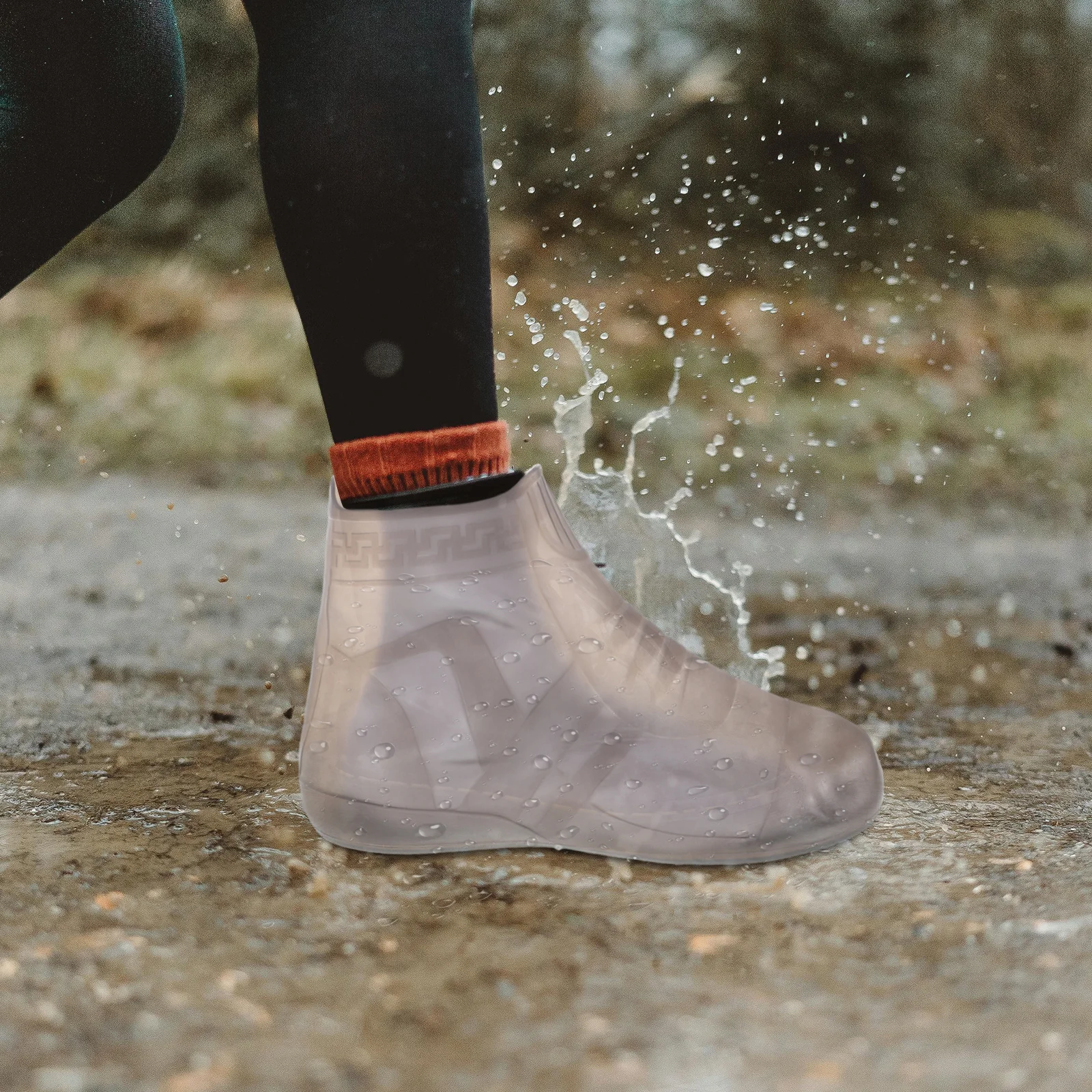 1 زوج غطاء أحذية المطر سيليكون مقاوم للماء مرونة عالية عدم الانزلاق أغطية الحذاء للرجال النساء واقيات أحذية المطر في الهواء الطلق