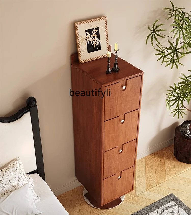 

Medieval style rotating four-chest cabinet, bedroom locker, bedside storage cabinet, living room is narrow against the wall