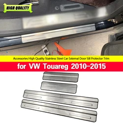 Car Styling for VW Touareg 2010 2012 2014 2015 Door Sill Strip Scuff Plate Pedal Side Trim Car Stickers Accessories 4pcs