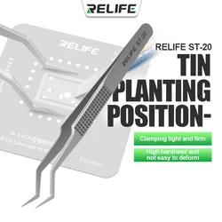 RELIFE ST-20 Anti-magnetic Adsorption Tweezers Chip Tin Placement Positioning  for Repairing Mobile Phones and Appliances