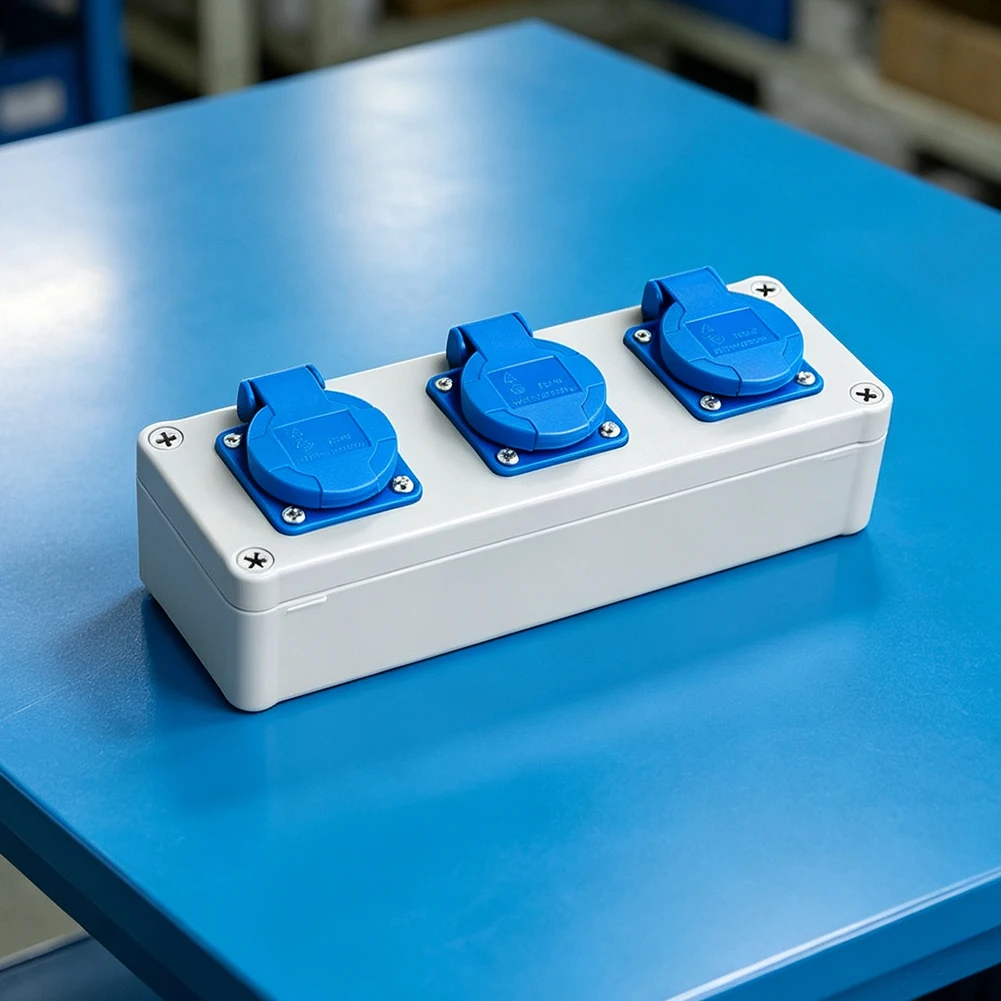 IP54 Wall Distributor 3 Gang 16A 220V Waterproof Socket Box ABS For EU For Schuko Outlet Power Distribution Construction