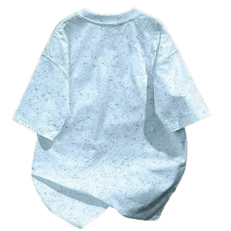 Short-sleeved T-shirt Men's Heavy Batik 2026 Summer New Loose Round Neck Half-sleeved Top