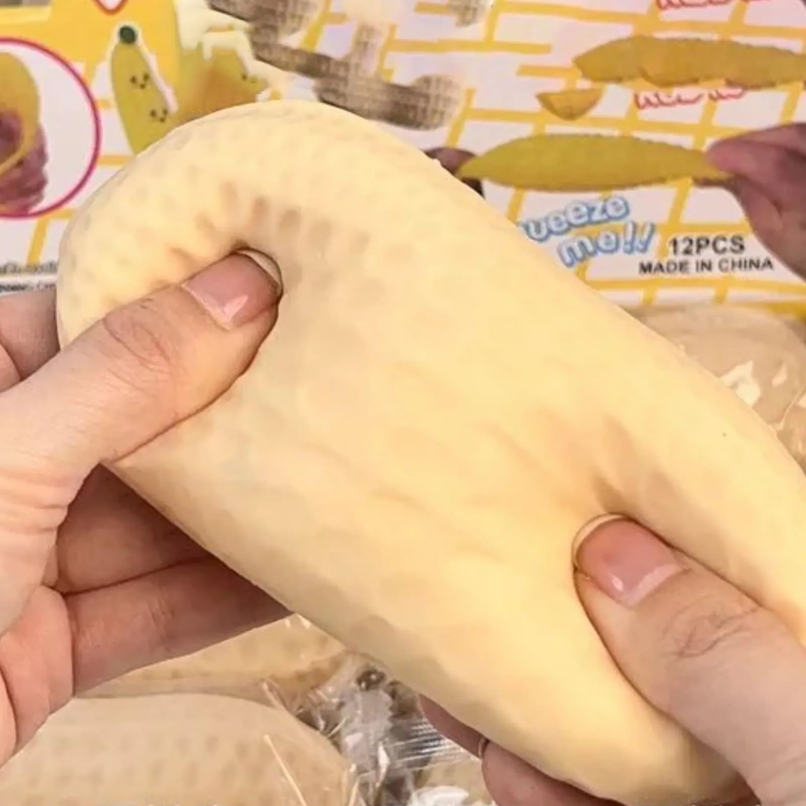 Creativo Taba Squishy queso mantequilla palo maní amasar Anti estrés Squishies juguete Mini fiesta favores cumpleaños Gif