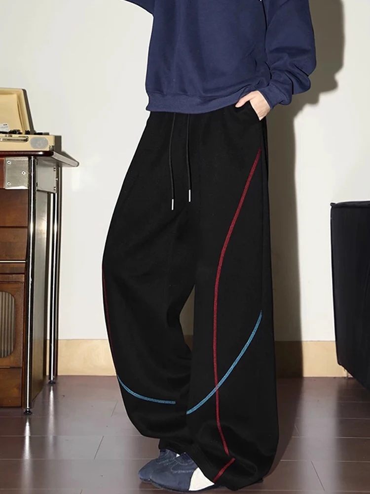 Pantaloni a gamba larga a gamba dritta con nappa Pantaloni casual dalla vestibilità ampia per uomo e donna Autunno Faion Brand Bell Bot