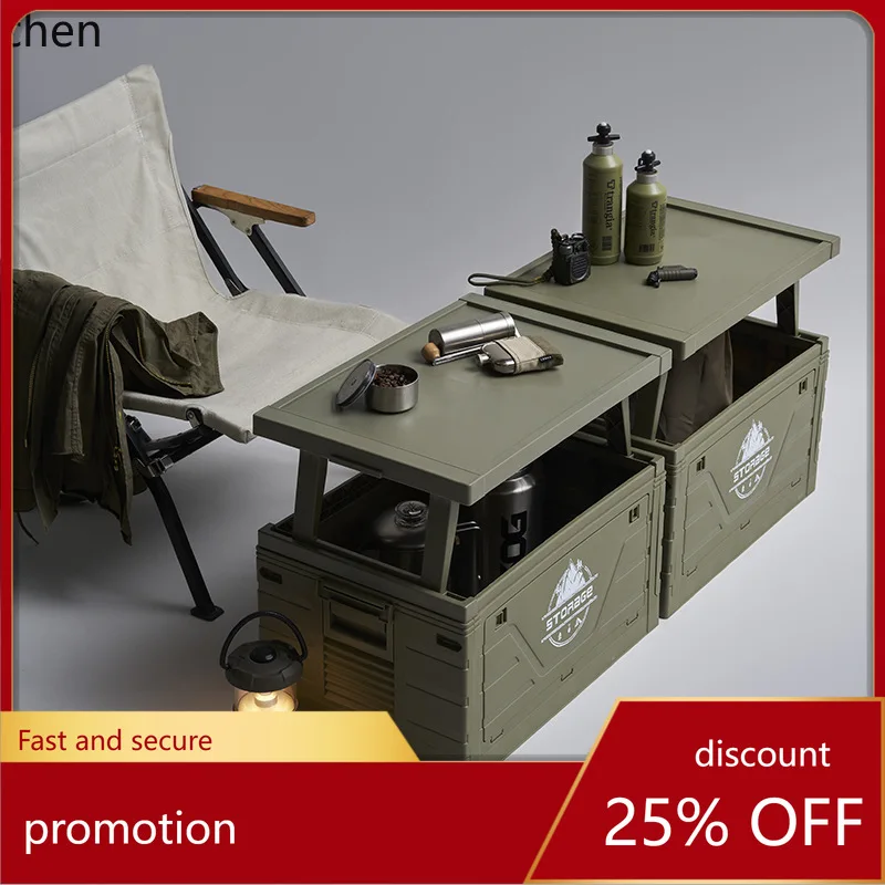 

HT Outdoor Camping Storage Box Home Car Trunk Camping Folding Box Large Large Capacity Plastic Storage Box
