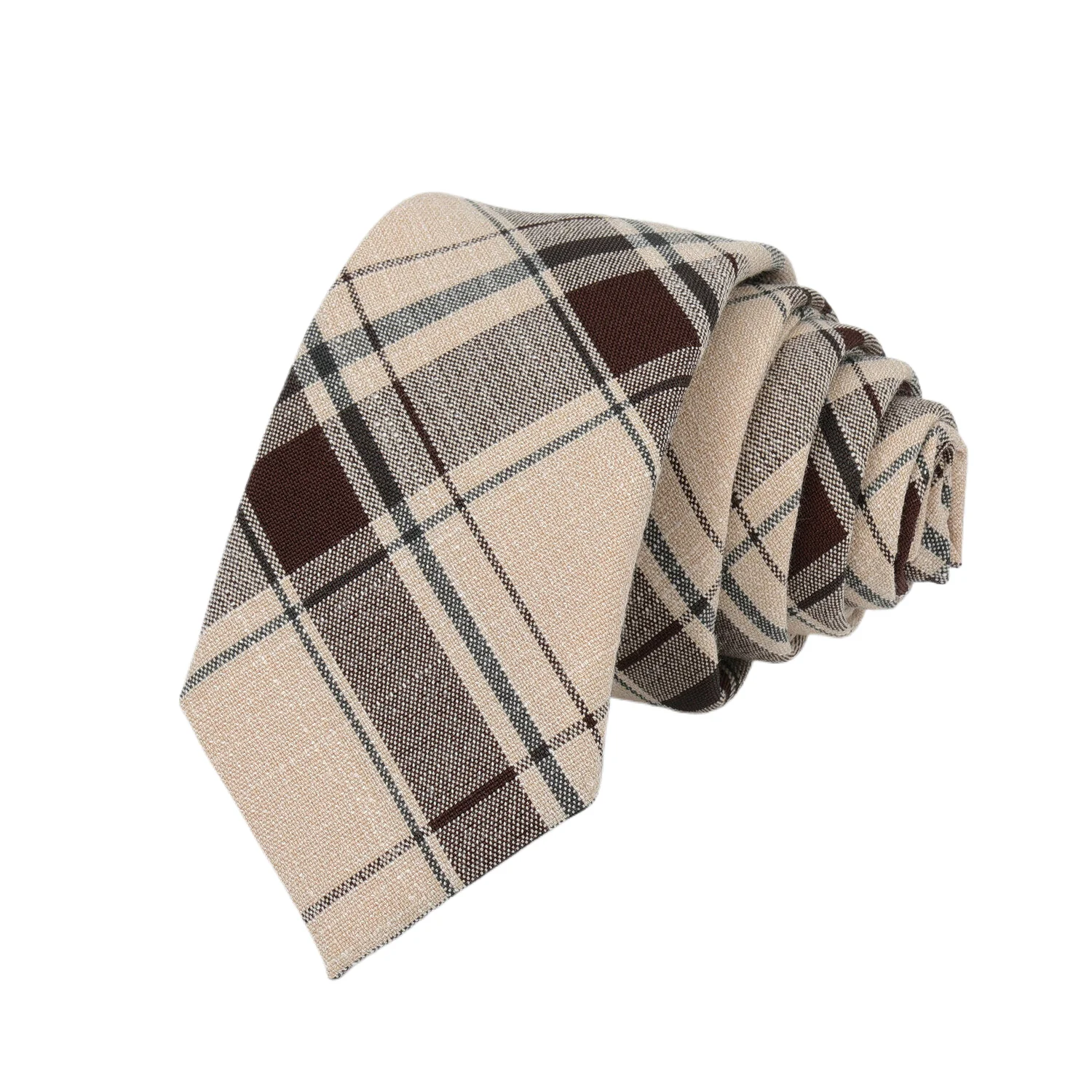 Baumwoll-Krawatten mit Karomuster für Herren und Damen, lässige weinrote gestreifte Krawatte für Hochzeiten, Partys, Jungen und Mädchen, schmale 6 cm Krawatte, Gravatas – Detail 8