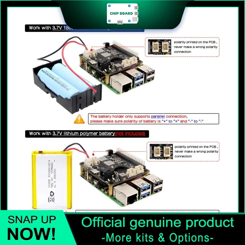 Geekworm X1209 V1.0 Smart UPS Power Board, zasilacz awaryjny 5V i rozwiązanie do zarządzania energią dla serii Raspberry Pi