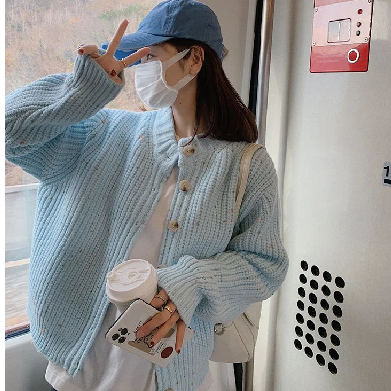 

Высококачественный вязаный свитер, кардиган, женский ранняя осень, новинка 2024, без шариков, мягкий, удобный, дышащий, модный