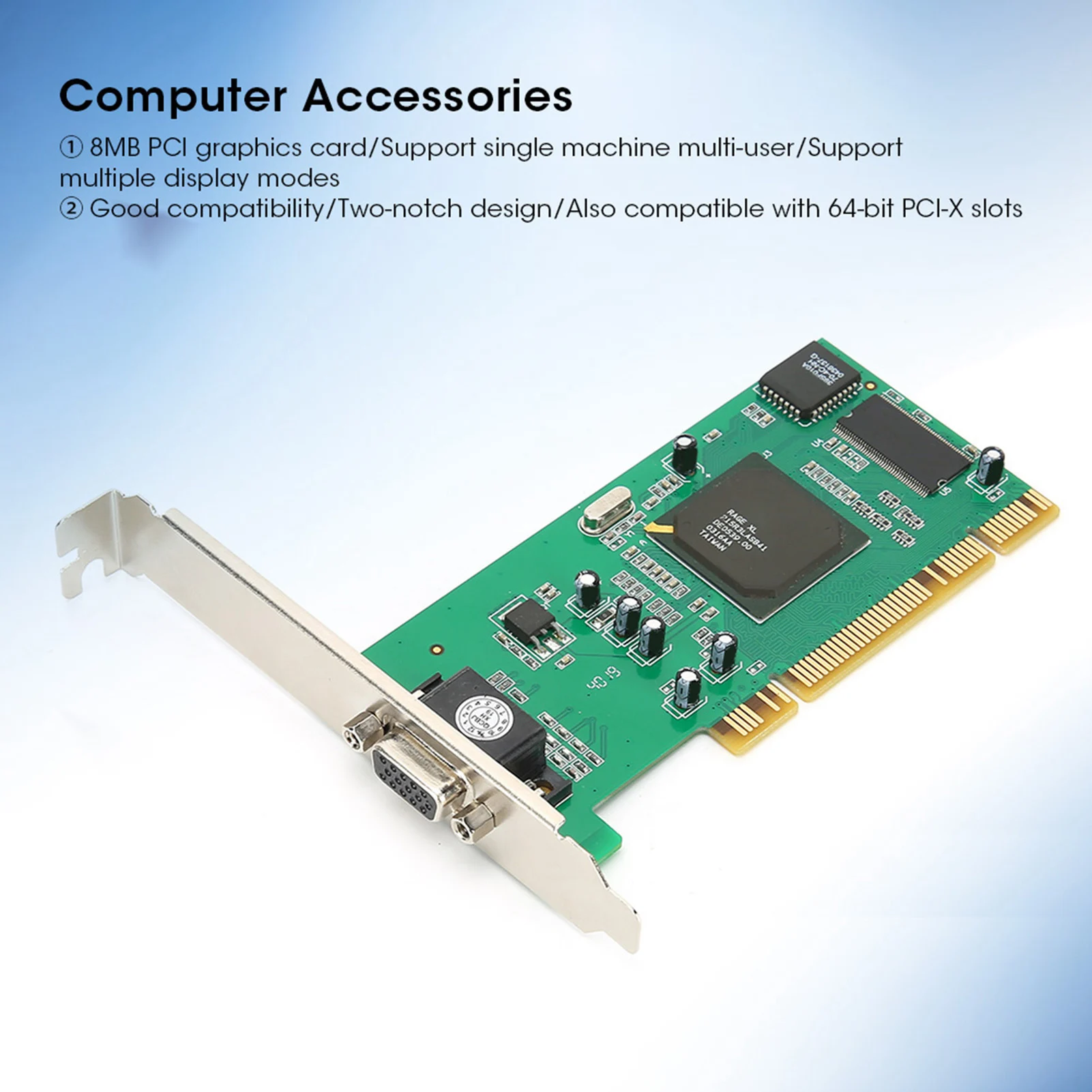 Graphics Card VGA PCI 8MB 32Bit Desktop Computer Accessories Multi Display for ATI Rage XL PCI Graphics Card VGA Card Video Card