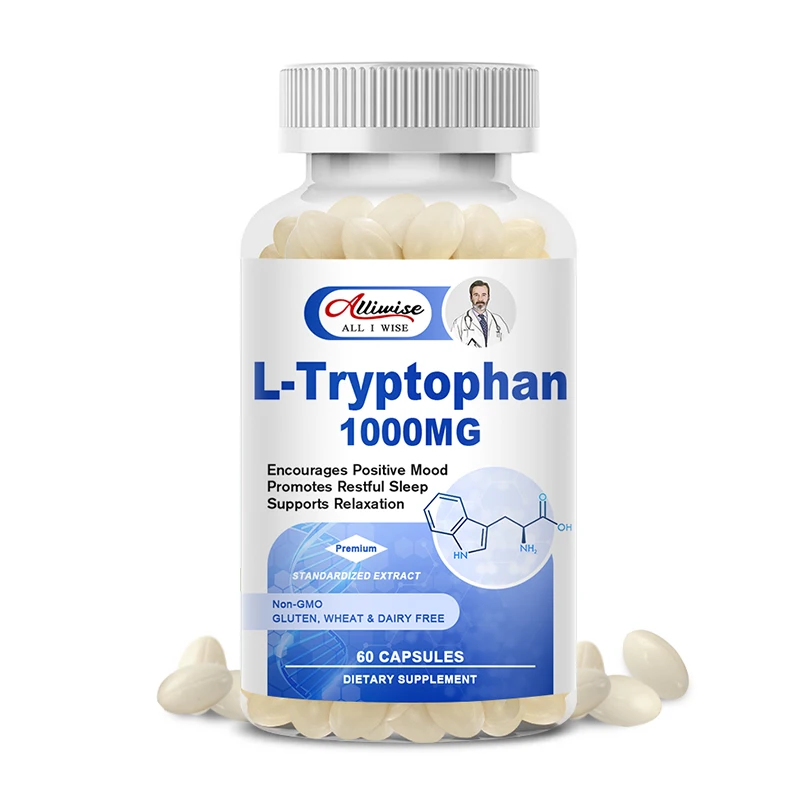 Alliwise T-tryptophan Relieve Insomnia 1000mg Help Fall Asleep Quickly  Improve Sleep Quality Improve Mood Relieve Stress