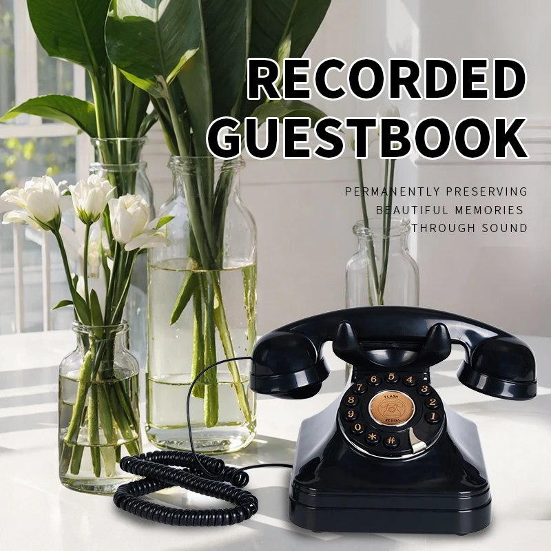 Retro European Blessing Wedding Phone,Recording message telephone，preserving precious memories and recording a beautiful life