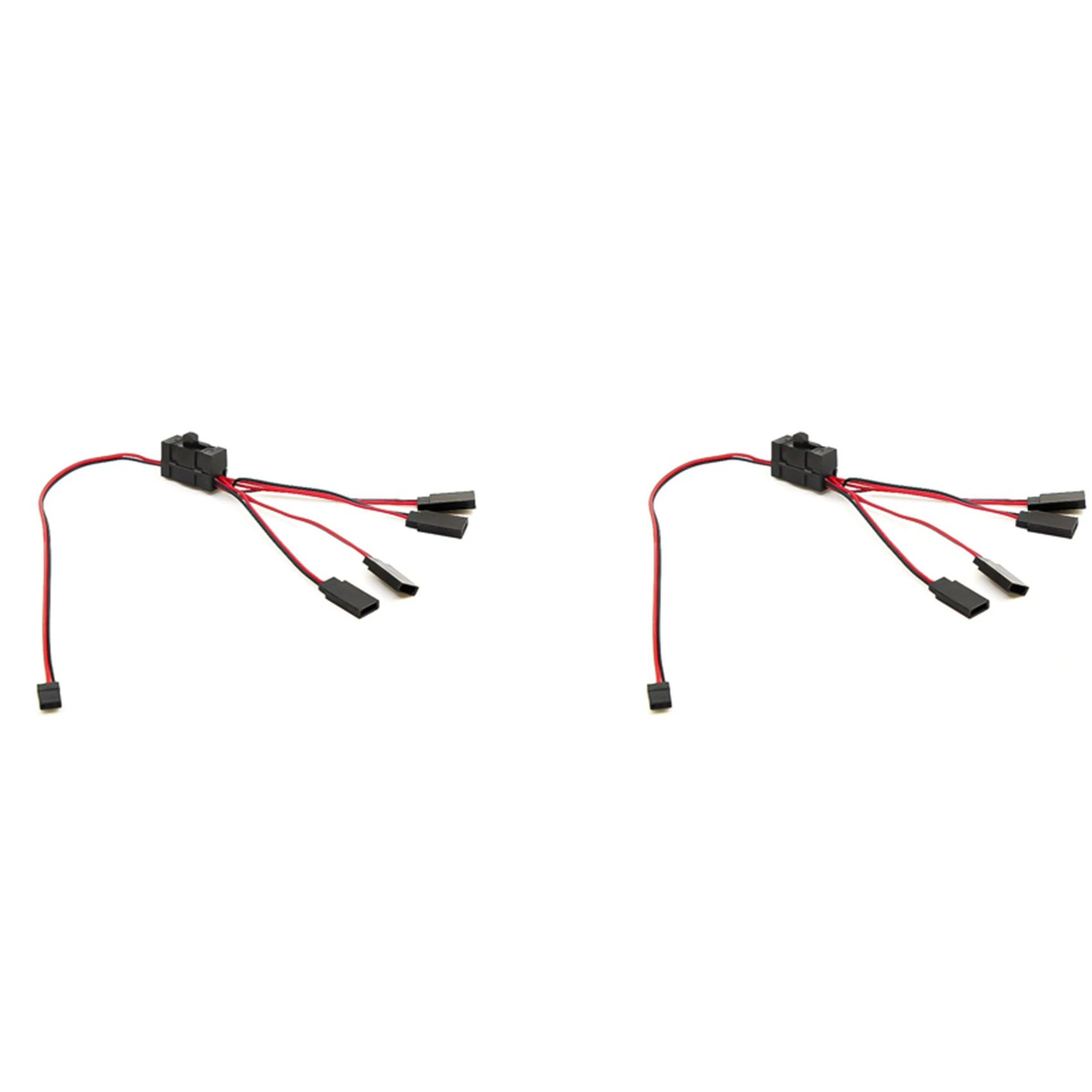 

2PCS RC Servo Extension 1 To 4 Y Wire Cable LED Light Control Power Switch For JR Futaba RC Model-Y44A