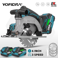 YOFIDRA 6Inch Brushless Electric Circular Saw Handheld Wood PVC Pipe Cutting Tool With 55mm Cutting Depth For Makita Battery Pin