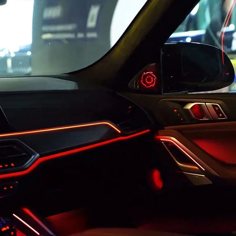 Factory Custom Car Interior Audio System Speaker Cover LED  Tweeter Speaker Horn Cover Ambient Light for X6 G06 view 5