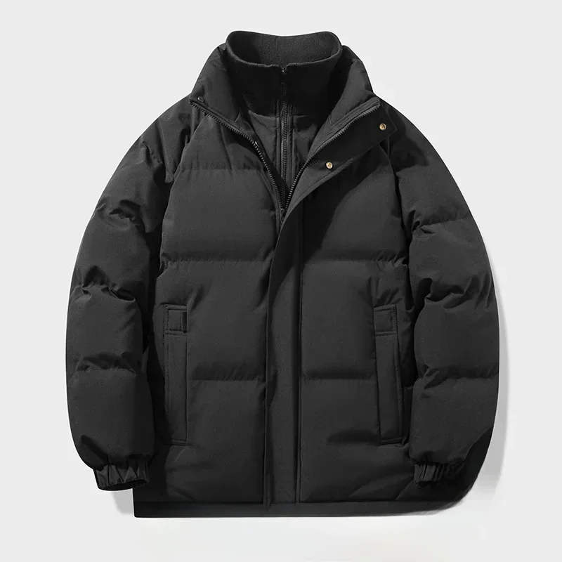 LIBIELIY Giacca in cotone con colletto alla coreana casual allentato Caldo ed elegante Falso in due pezzi per coppie Uomo Donna Capispalla invernale Alla moda