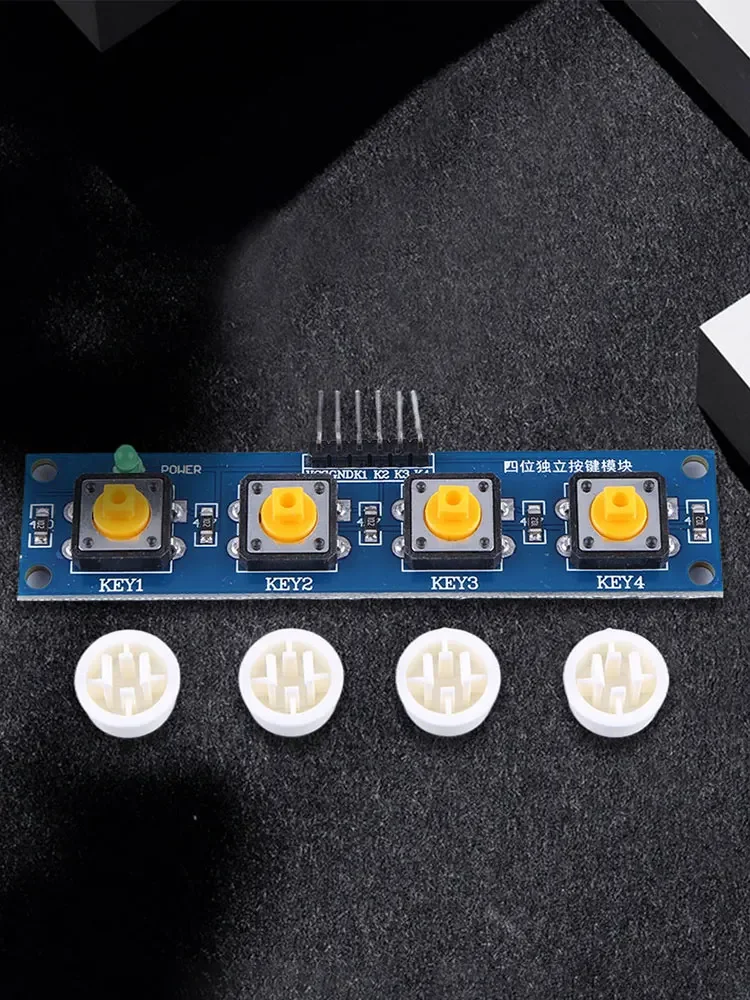 4 أزرار وحدة زر اللمس مع قبعة ووحدة لوحة المفاتيح مؤشر LED إخراج عالي المستوى لاردوينو أو راسبيري بي