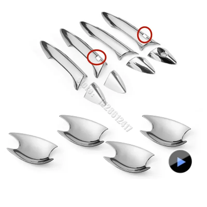 Car styling FOR HYUNDAI ELANTRA 2011-2016 CHROME SIDE DOOR HANDLE BAR COVER CATCH TRIM MOLDING CAP MOULDING