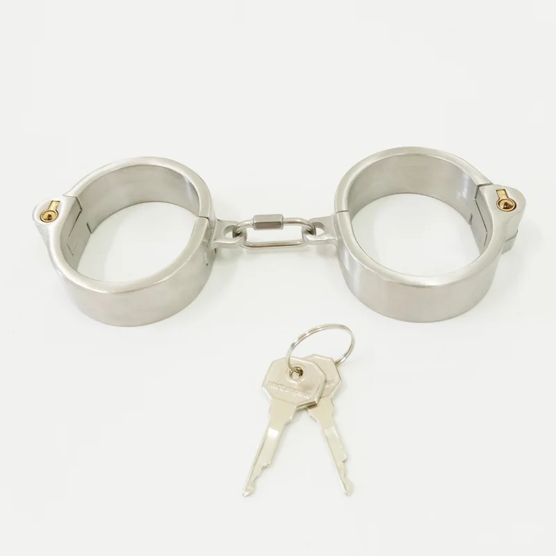 Stainless Steel Detachable Buckle Chain Lockable Neck Collar Wrist Handcuffs Ankle Cuffs Slave BDSM Bondage Restraints Sex Toys