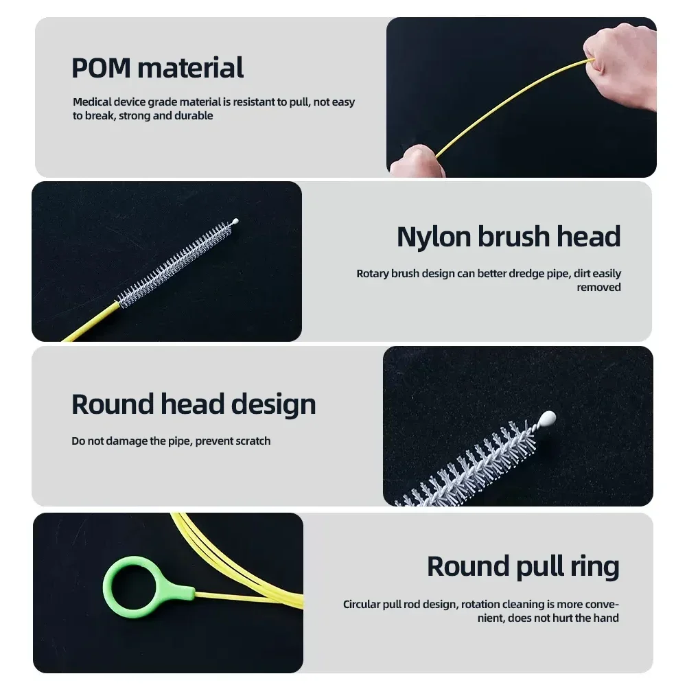 230cm Car Drain Dredge Cleaning Scrub Brush Auto Sunroof Long Hoses Detailing Cleaning Tool Spiral Cleaning Brush Drain Cleaner