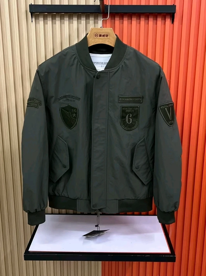 

High Quality Men's Baseball Collar Jacket New Spring Autumn Fashion Versatile Stylish Lightweight Luxury Standard Fit Youth P...