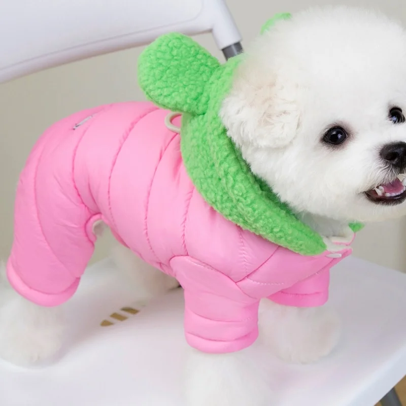 Waterproof Pet Jumpsuits Winter Fleece Dog Clothes Coat with D-ring For Small Dogs Yorkshire Bichon Puppy Clothing ropa perro