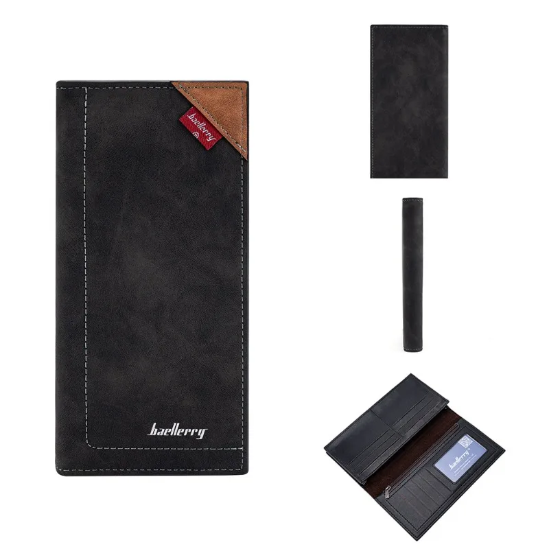 Baellerry RFID PU Leather Men Wallets High Quality Zipper Long Desigh Card Holder Male Purse Vintage Coin Holder for Man