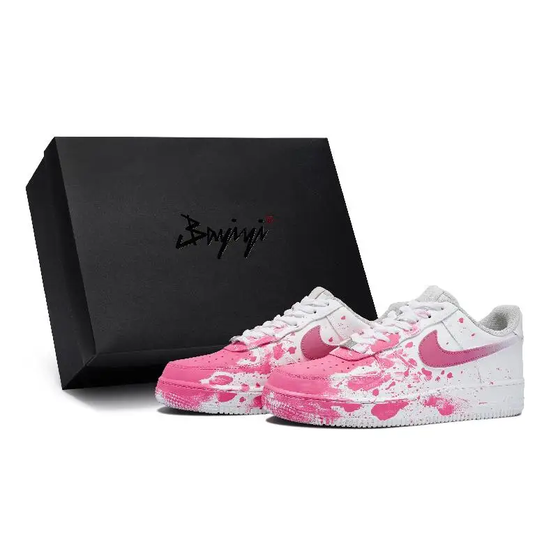 【Customize】Nike Air Force 1 Skateboarding Shoes Men Low-top Pink/white Sneakers shoes CW2288-111