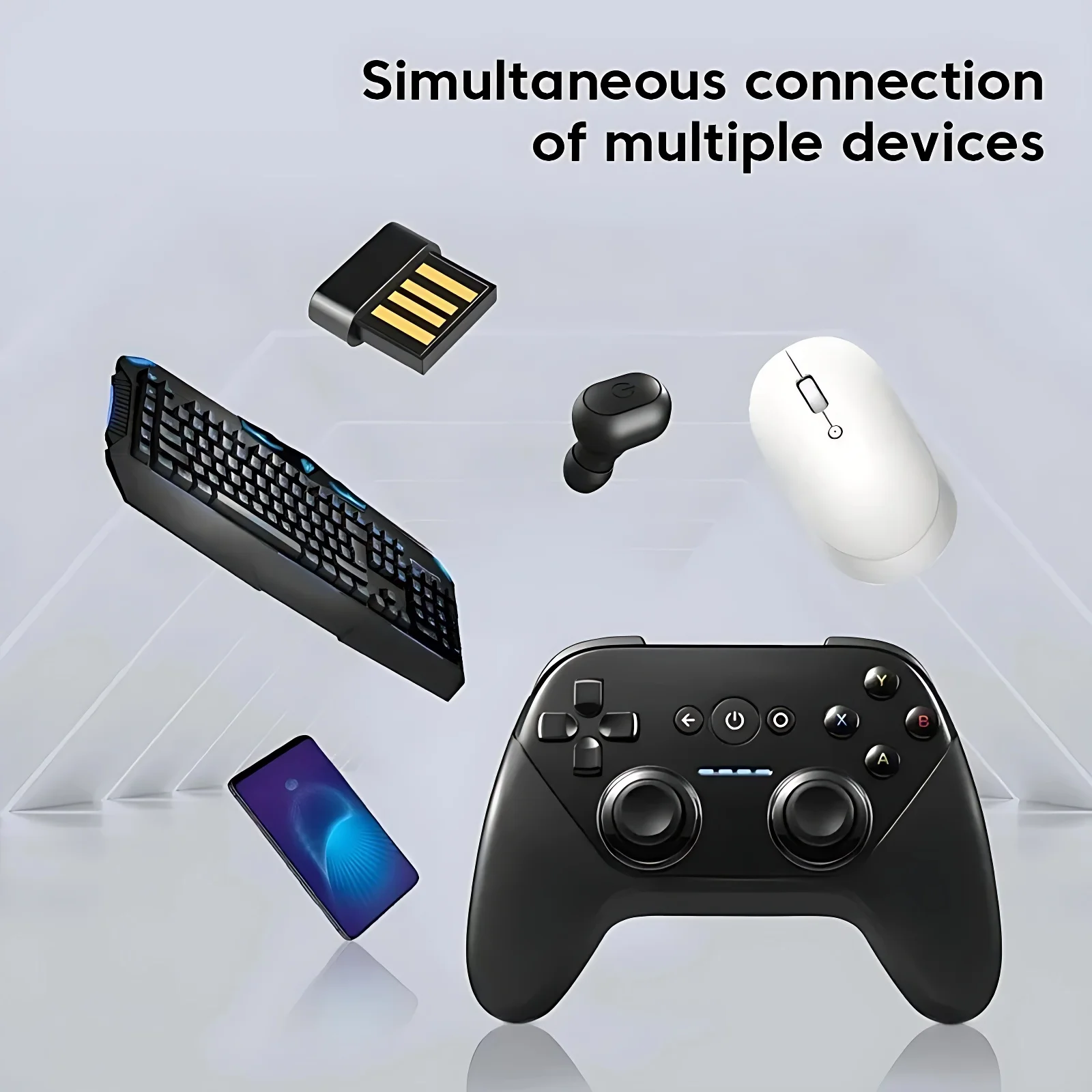 Transmisor USB Bluetooth 5.4 Adaptador inalámbrico Compatible con Windows 11/10/8.1 Laptop Transmisor de audio para PC Ratón inalámbrico Teclado Auriculares Bluetooth Controlador de juego Plug and Play