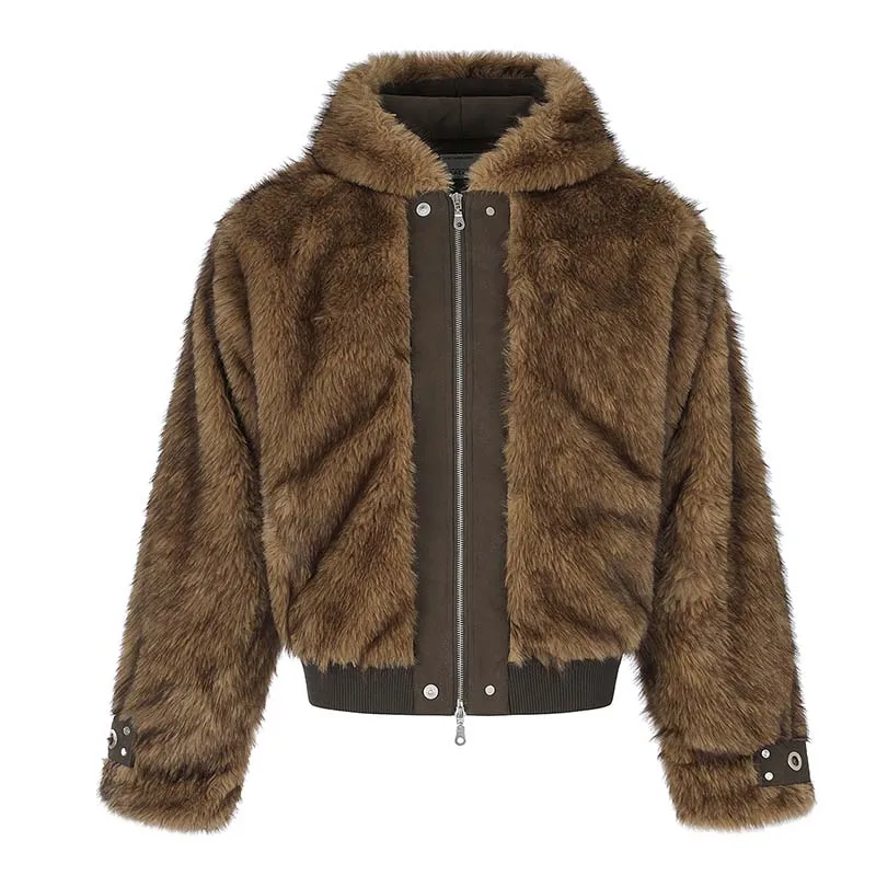 Hip Hop Vintage Fleece Jacket Parka Harakuju Streetwear Outwear Coats For Male Thermal