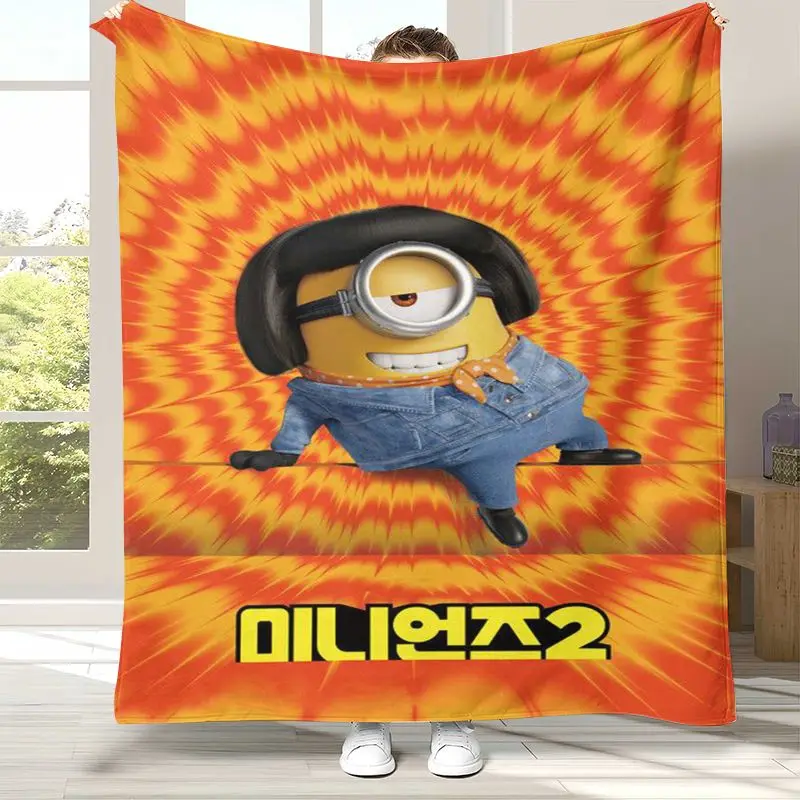 Funny Kawaii M-Minions Cartoon Soft Flannel Throw Blanket,Cozy Warm Blanket for Bed,Sofa,Living Room,Picnic,Home Decor,Gift Kid