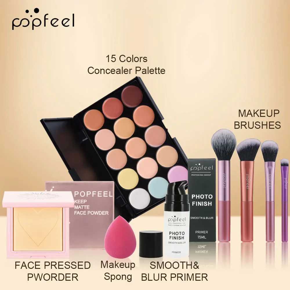 Bestseller, zufälliges Popfeel-Make-up-Set, komplettes Set, Gesichtspuder, Concealer, Foundation, Luxe-Set für Frauen, All-in-One, Pro-Geschenk-Überraschung