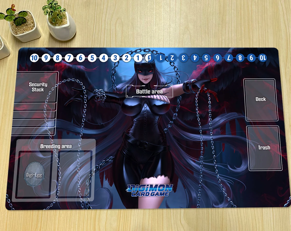 Игровой коврик для поединок Digimon Lady Devimon DTCG TCG, игровой коврик для настольных игр с играми в карты, игровой коврик для мыши, резиновый Настольный коврик, Бесплатная Сумка