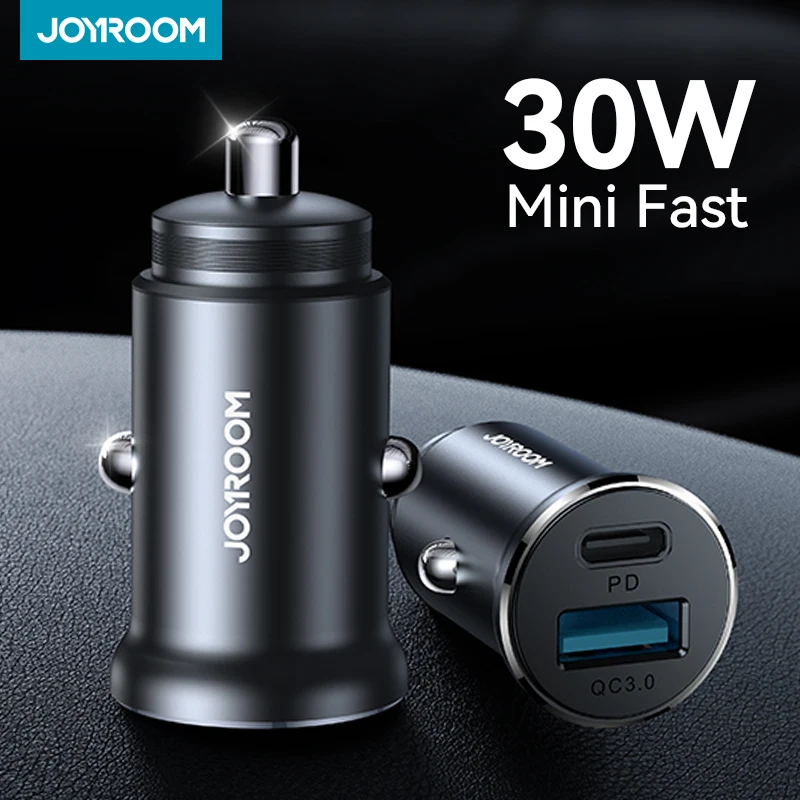 

Joyroom 30W USB C Car Charger Adapter PD QC3.0 Mini & Metal USB Charger Fast Charging Phone Charger for iPhone Samsung Galaxy