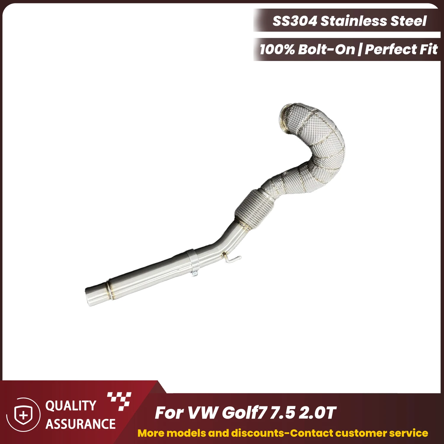

ECCF Sports Downpipe With Heat Shield For VW Golf7 7.5 2.0T Aggressive Exhaust Sound High Flow Performance Upgrade
