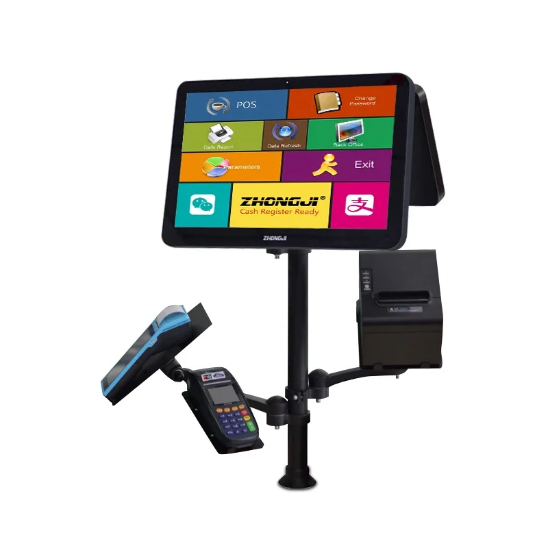 Financial Equipment 15.6 inch Wide Screen Pos Systems Support Wall Mounted Point of Sale System