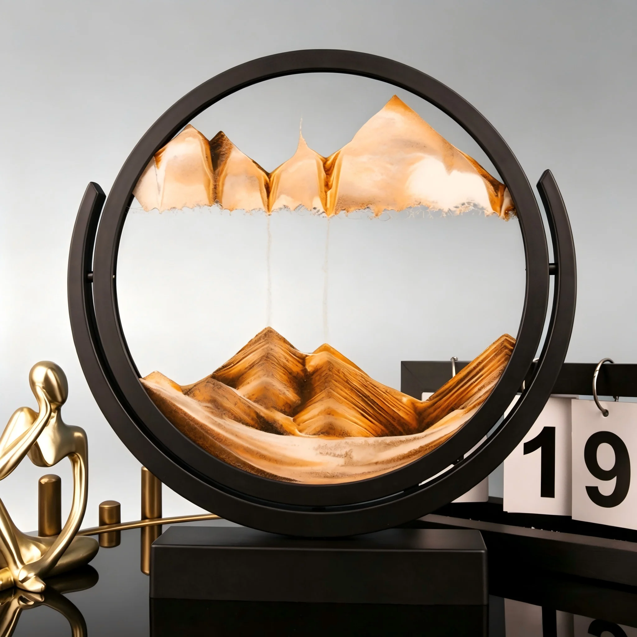 Bunte, fließende Sandkunst, Sandkunst aus Glas – unabhängige, dynamische 3D-Sandkunst, dekoratives Schmuckstück für den Schreibtisch, rotierende Sandkunst für das Zuhause, Sanduhr-Glasornament für das Wohnzimmer, Geschenk zum Schulabschluss, beliebte Landschaftskunst, Dekoration für Büroschränke, Sandkunst mit Motiven aus dem Tiefseeboden, dynamisches Sandbild, 3D-Dekoration mit fließendem Sand in verschiedenen Farben, Sandkunst-Disc, in verschiedenen Farben erhältlich. – Detail 4