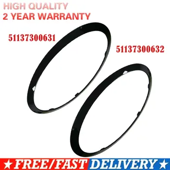 51137300632    2 個ミニクーパー F55 F56 F57 2014 グロスブラックヘッドライトリングベゼルトリムサラウンドカバーリアライトフレーム車 Ac