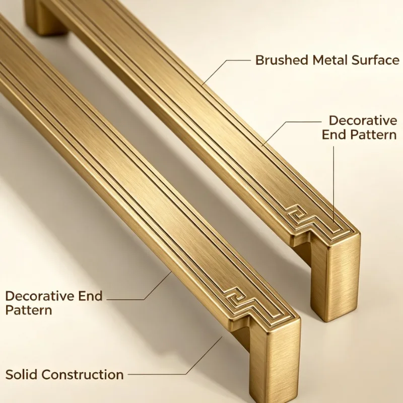 New Chinese Style Cabinet Handle Zinc Alloy Drawer Pull For Wardrobe Kitchen Cupboard Furniture Hardware Gold Bronze Finish