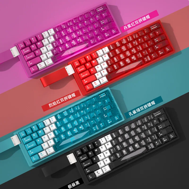 PC Original Transparent Transparent Keycap PBT Sublimation Adaptation 60 68 75 100wooting Mega Lion