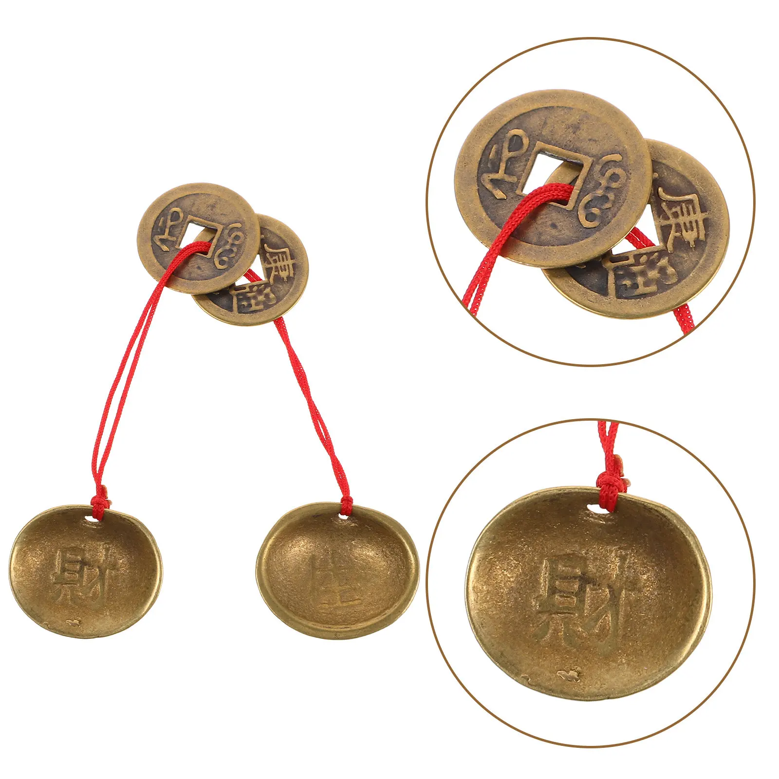 

Древняя латунная монета-талисман Инь-Ян с гексаграммой, украшение к Китайскому лунному Новому году, культурное искусство