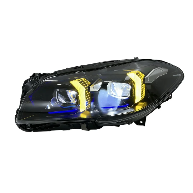-ForFang Style LED Headlight Assembly for  5 Series F10 F18 2010-2017 Dual-Color DRL Projector Lens Sequential Turn Sign^