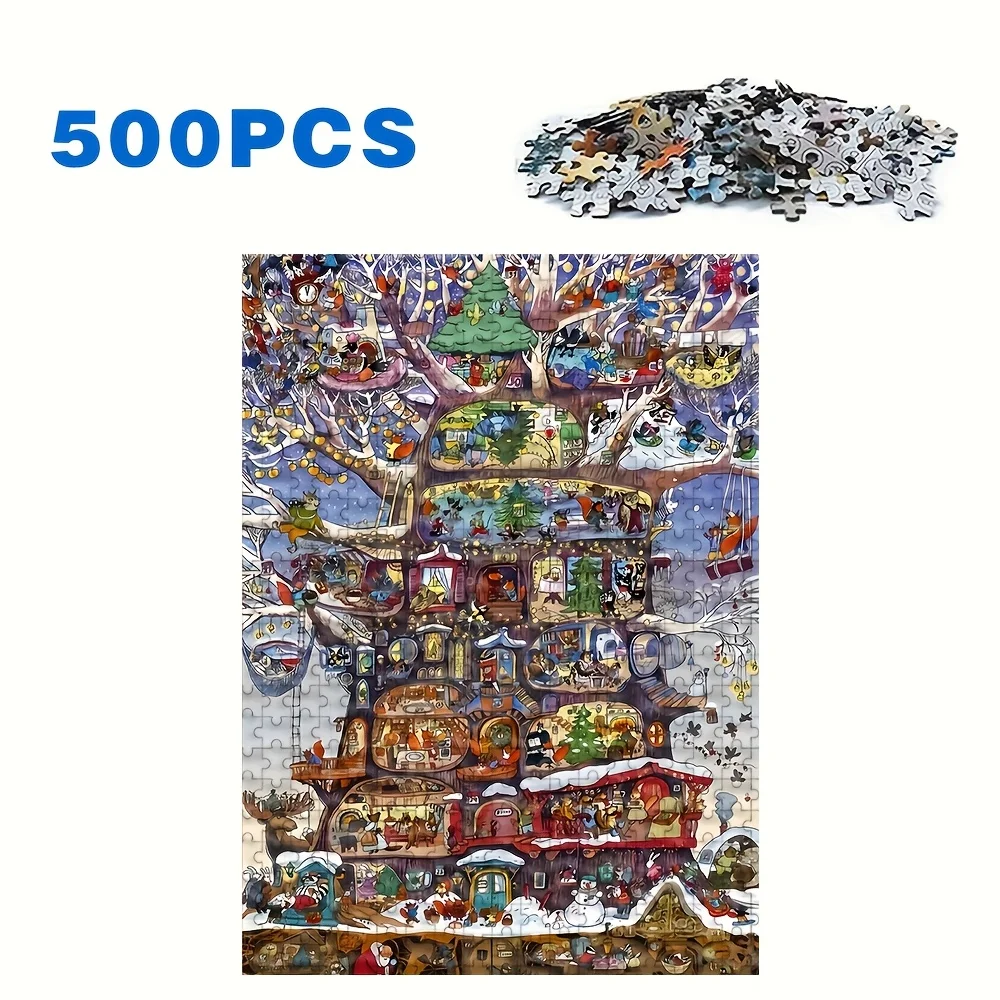 500/1000pcs Adult Puzzle, High-Quality Relaxing Family Game, Perfect for Birthdays, Christmas, Halloween, and Gifts, Best Choi