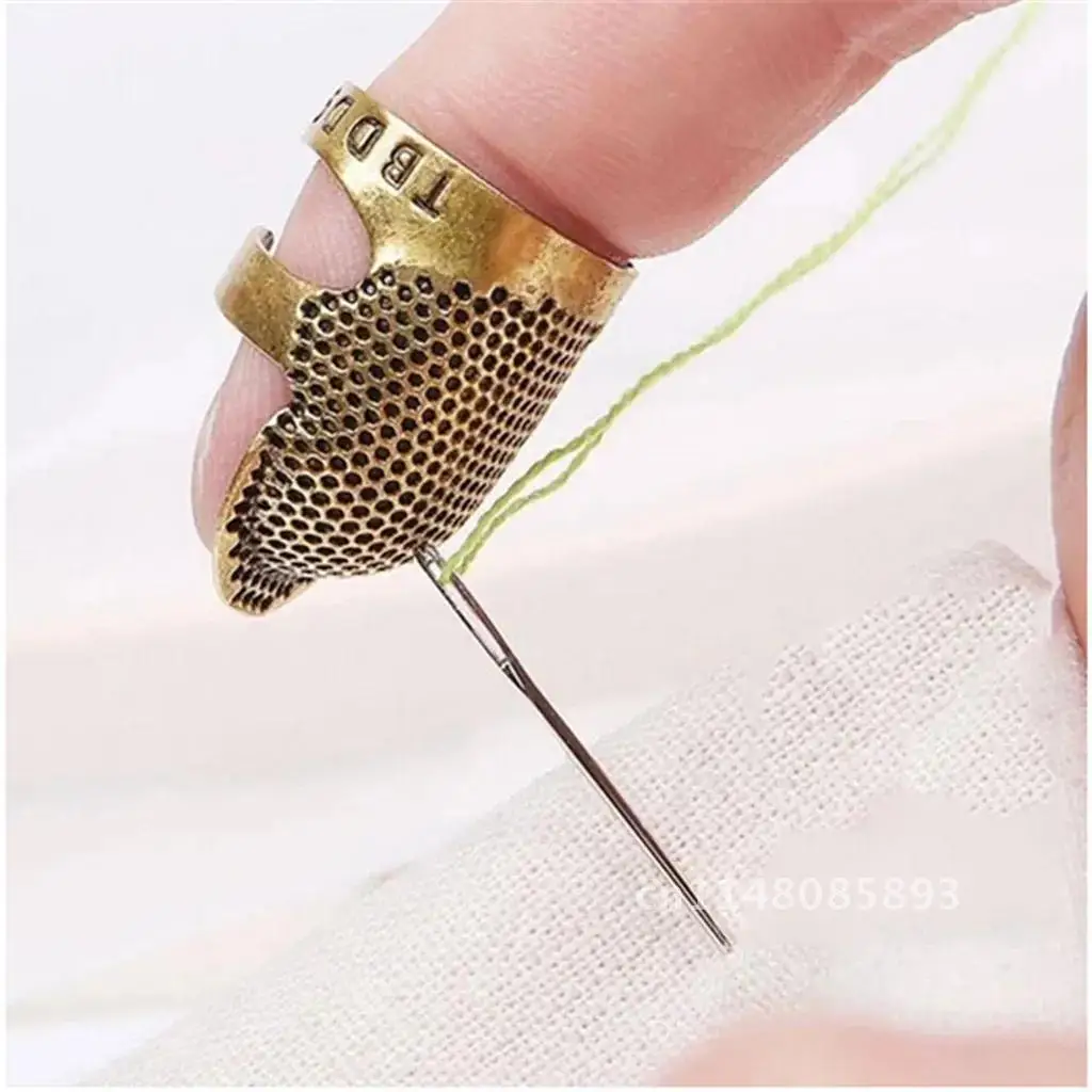 1 PC Coppers Brass Sewing Thimble Finger Protector Metal Shield Protector Pin Needlework Quilting Stitch Craft Sewing Accessorie