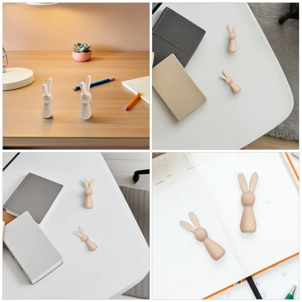 6 قطعة تماثيل أرنب خشبية غير مكتملة لتقوم بها بنفسك الحرفية لعيد الفصح ديكور المنزل الجدول محور حديقة تمثال الاطفال الكبار النشاط