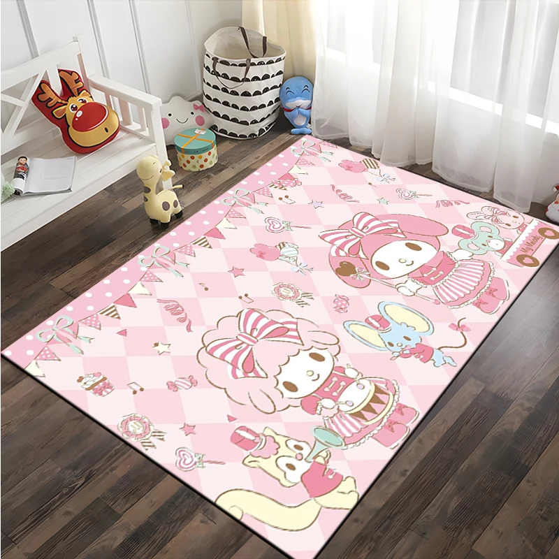 Japanese Anime My Melody Pattern Large Area 3D Carpet for Home Living Room Kids Bedroom Sofa Children\'s Doormat Floor Decor Rugs