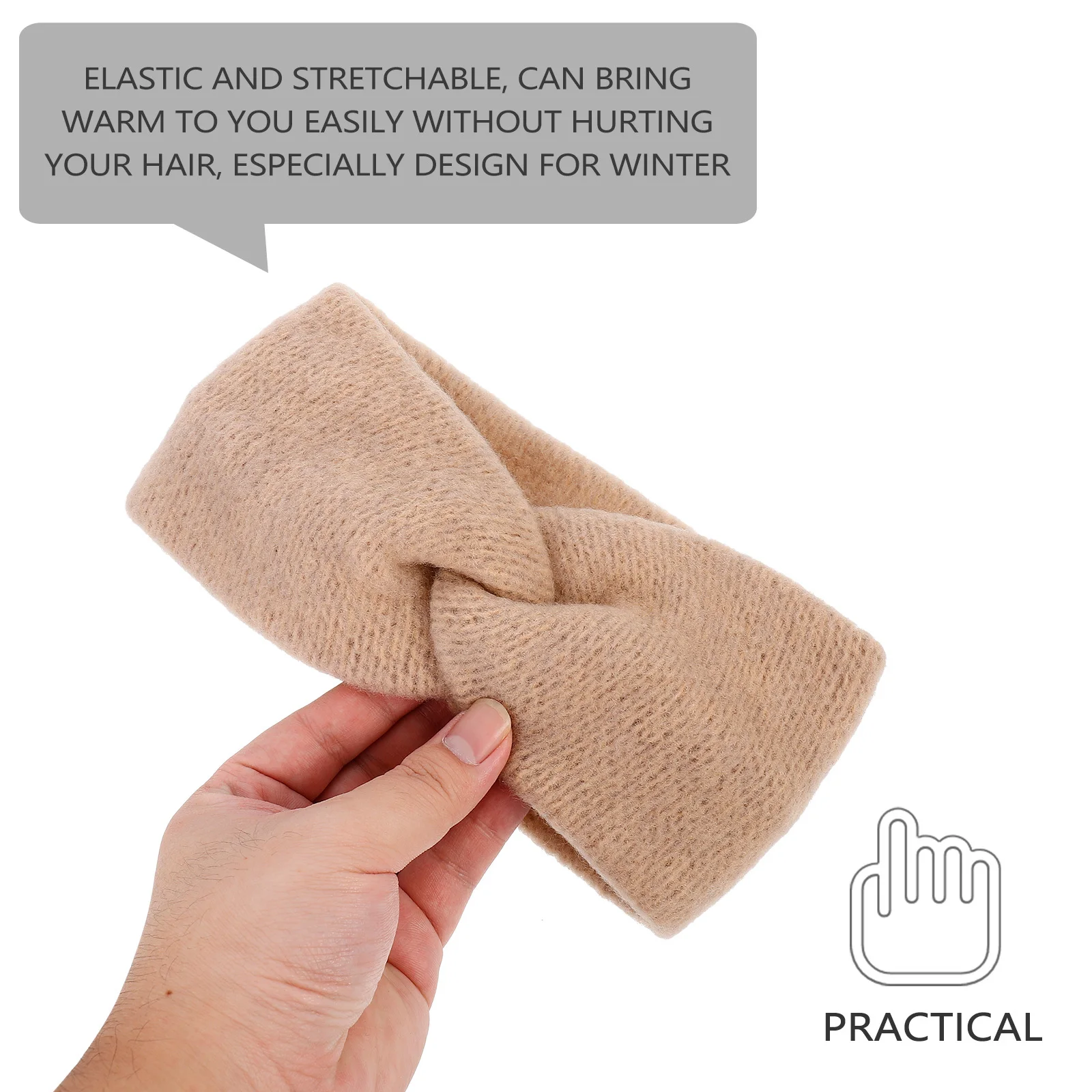 مجموعة من 3 قطع من عصابة الرأس الشتوية لتدفئة الأذن، ربطة شعر قطنية سميكة ودافئة للنساء، عصابة رأس واسعة قابلة للتمدد، مريحة للارتداء طوال اليوم