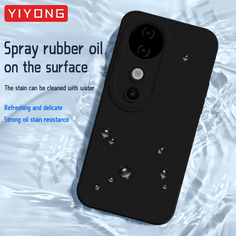For Vivo V40 Case YIYONG Silky Liquid Silicone Soft Cover For VIVO V40 V30 V30Pro VivoV40 VivoV30 Pro 5G Shockproof Phone Cases
