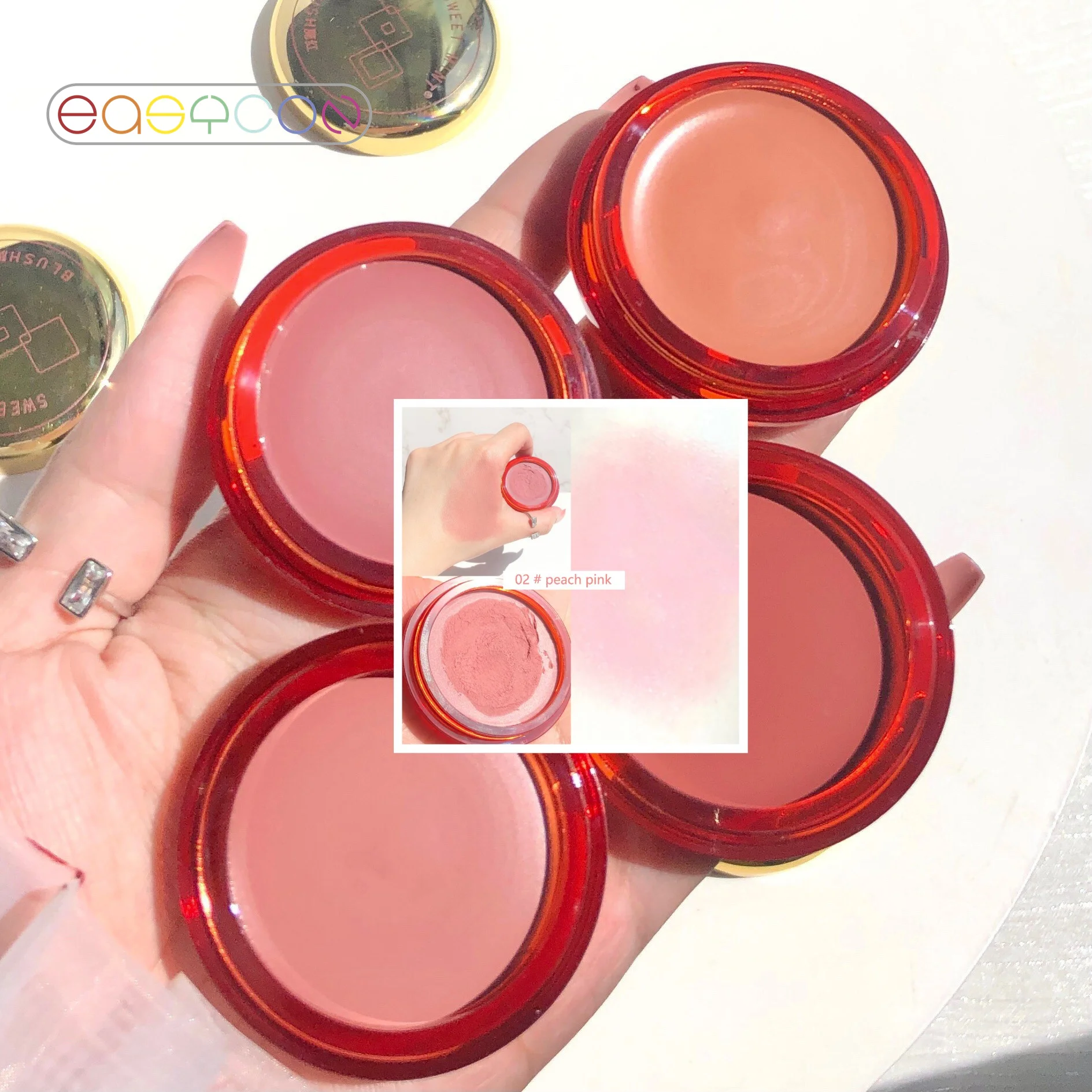 Blusher Milk Tea Blush Peach Pallete 4 Colors Face Mineral Pigment Cheek Powder Makeup Professional Contour Shadow Makeup