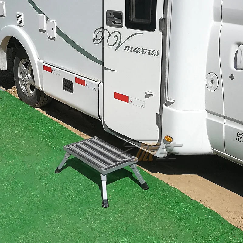 Trailer RV, camp RV, aluminum alloy folding pedal, folding pedal stool one-step climbing step